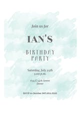 Blue Brushed Background - Birthday Invitation